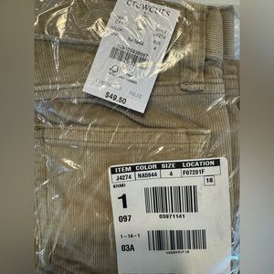 NWT JCrew Crewcuts Toddler Boy Tan Corduroy Pants! 4T